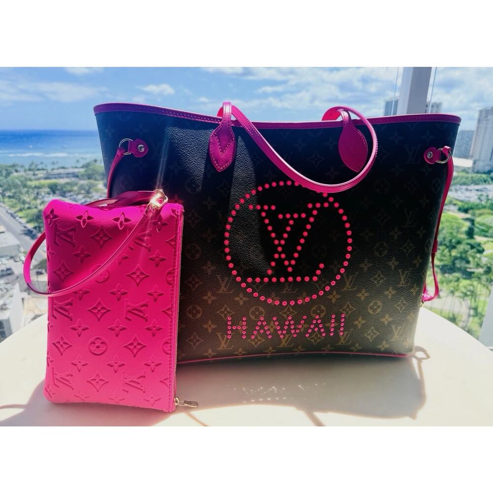 Louis Vuitton Hawaii Neverfull MM bag Summer Trunks Damier Azur Maui Hello Kitty - Picture 16 of 16